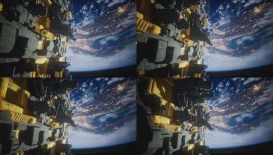 宇宙飞船靠近地球高清在线视频素材下载
