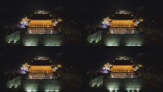 航拍湖南岳阳城市风光高清在线视频素材下载