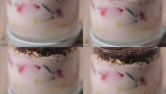 酸奶发酵乳水果捞高清在线视频素材下载