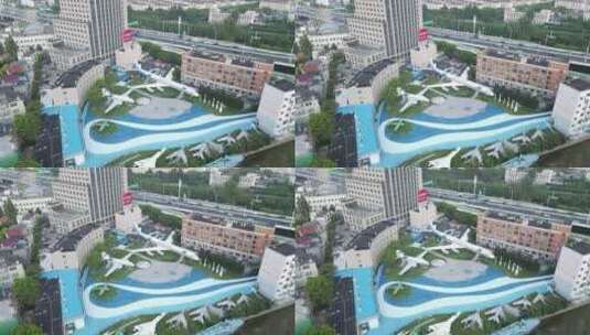 上海航宇科普中心航空工业集团飞机模型4K高清在线视频素材下载