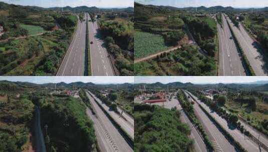 4k高速公路视频高速公路服务区和行驶车辆高清在线视频素材下载