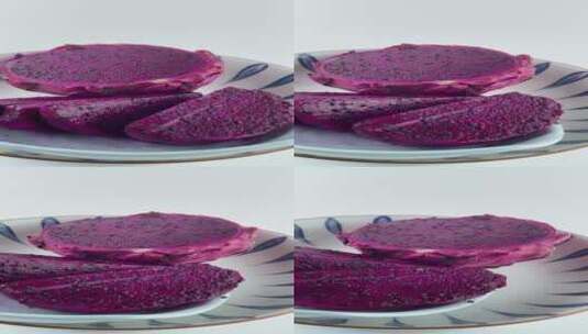 红心火龙果转盘静物视频高清在线视频素材下载