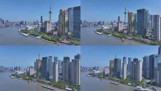 上海陆家嘴CBD航拍高清在线视频素材下载