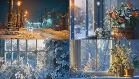 各种唯美冬天风景 寒冷冰冻温馨温暖治愈高清在线视频素材下载