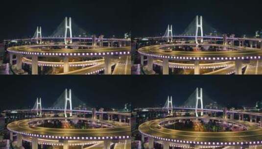 2022上海疫情空荡的南浦大桥高清在线视频素材下载
