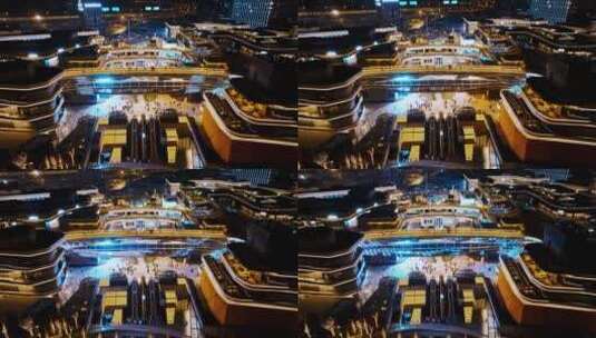 上海前滩太古里夜景高清在线视频素材下载