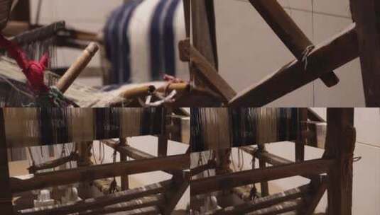 【镜头合集】老式织布机纺车梭子线轴 ~高清在线视频素材下载