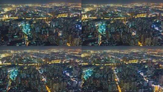 航拍武汉城市夜景全景空镜头高清在线视频素材下载
