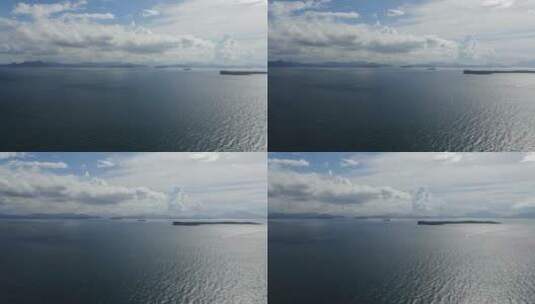 大海岛屿海上孤岛蓝色海洋壮丽海景航拍高清在线视频素材下载