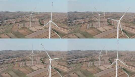 航拍新能源风力发电4K50帧高清在线视频素材下载