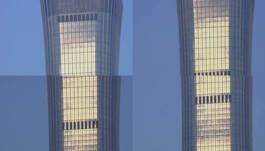 移动镜头北京城最高建筑中国尊特写微距高清在线视频素材下载