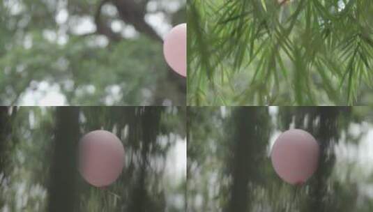 粉红汽球飞起汽球在空中飞放飞汽球美好未来高清在线视频素材下载