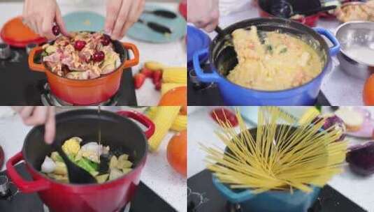 美式料理珐琅锅使用素材高清在线视频素材下载
