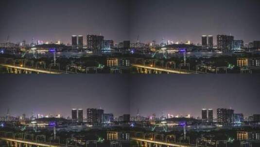 南京长江夜景延时8K高清在线视频素材下载