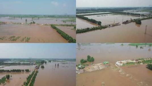 暴雨洪水泄洪受灾抢险高清在线视频素材下载