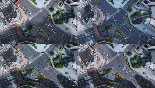 徐家汇马路俯拍延时空镜高清在线视频素材下载