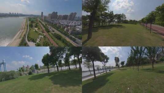 【fpv】穿越古田桥江滩公园高清在线视频素材下载