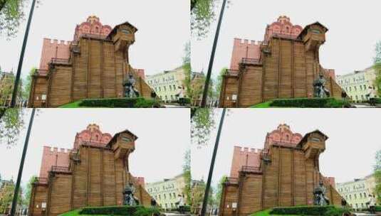 基辅的古老城门高清在线视频素材下载