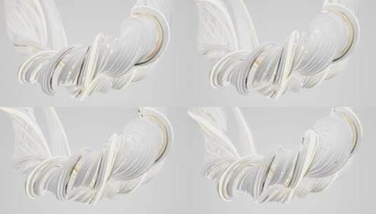抽象循环流动的线条曲面3D渲染高清在线视频素材下载