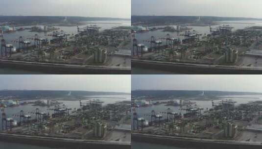 台湾海港的集装箱码头高清在线视频素材下载