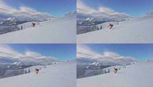 高山滑雪高清在线视频素材下载