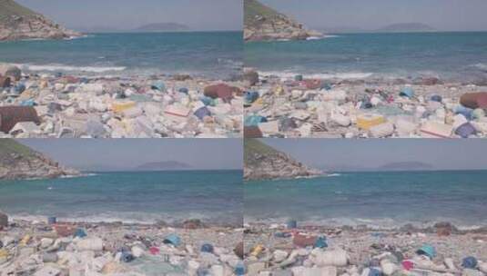海边的生活垃圾高清在线视频素材下载