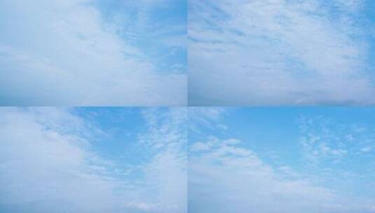 天空蓝天白云延时块状云朵多云少云薄云天气高清在线视频素材下载