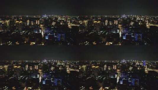浙江杭州城市夜景航拍高清在线视频素材下载