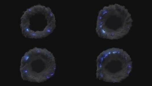 4k圆环形筒形烟雾加蓝色闪电电影特效 (2)高清在线视频素材下载