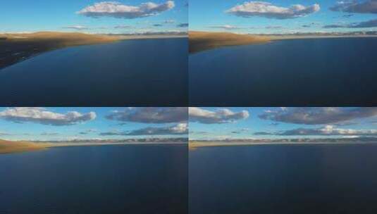 航拍黄昏时分的纳木错湖风景高清在线视频素材下载
