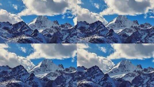 四川西藏雪山长焦纯净航拍高清在线视频素材下载