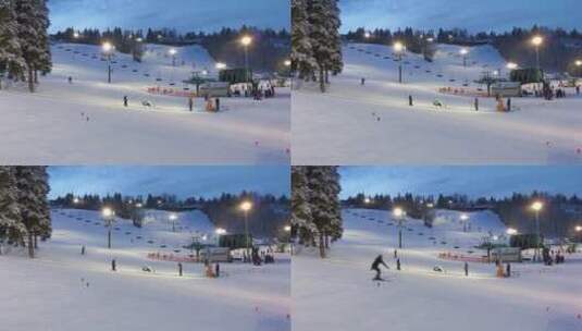 积雪覆盖的雪山 滑雪运动高清在线视频素材下载