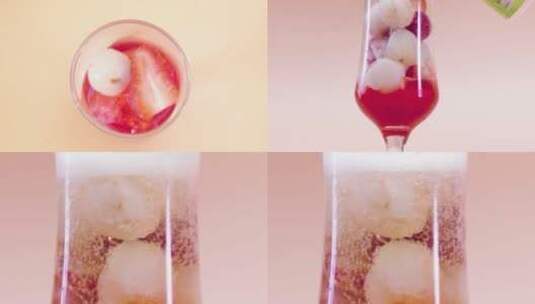 草莓荔枝饮制作方法高清在线视频素材下载