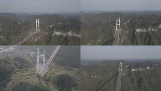 湘西苗族矮寨大桥高速公路航拍4K实拍素材高清在线视频素材下载