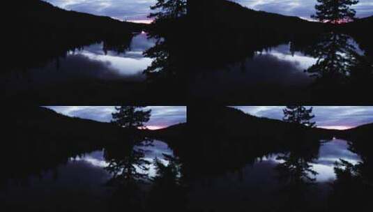 湖边的日落景观高清在线视频素材下载