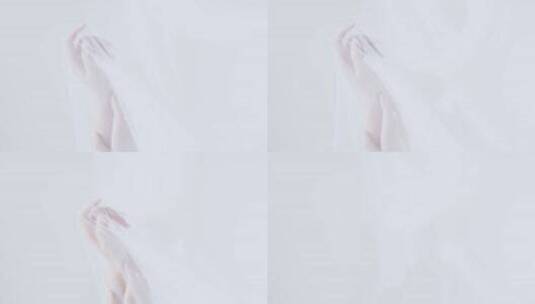 手模广告护肤品白纱白色高级感高清在线视频素材下载