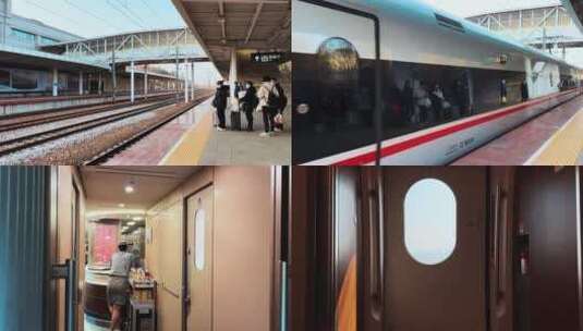 2023春运乘坐高铁高清在线视频素材下载