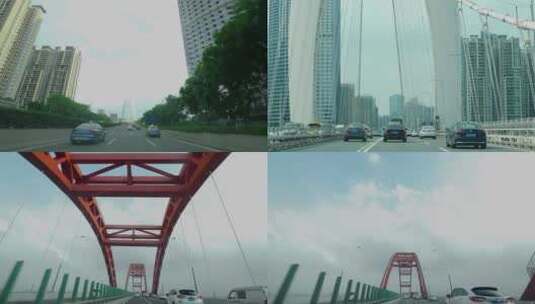城市桥梁，广州猎德大桥新光大桥4k素材高清在线视频素材下载