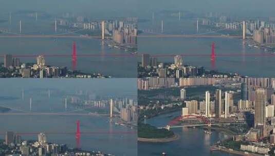 武汉航拍-大桥高清在线视频素材下载