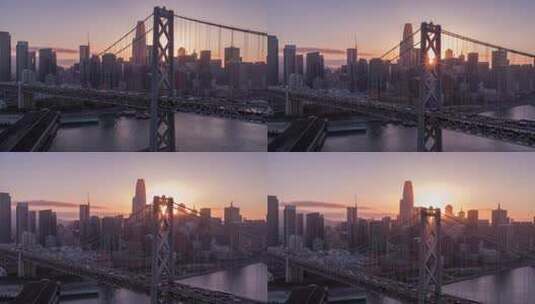 城市的日落天线高清在线视频素材下载
