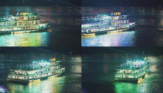 重庆长江游轮观光船高清在线视频素材下载