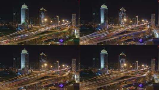 车辆行驶 夜晚 北京延时高清在线视频素材下载