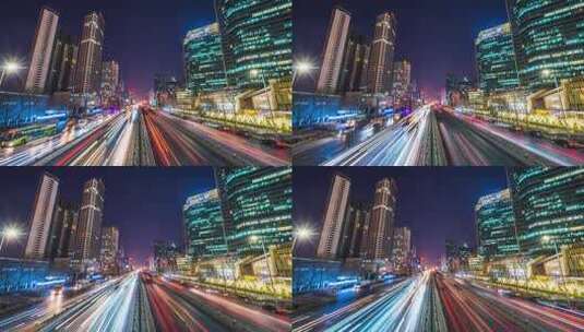 北京交通夜景延时高清在线视频素材下载