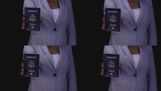 女人展示护照高清在线视频素材下载