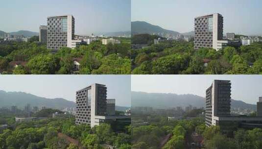 重庆西南大学中心图书馆校园生态航拍高清在线视频素材下载