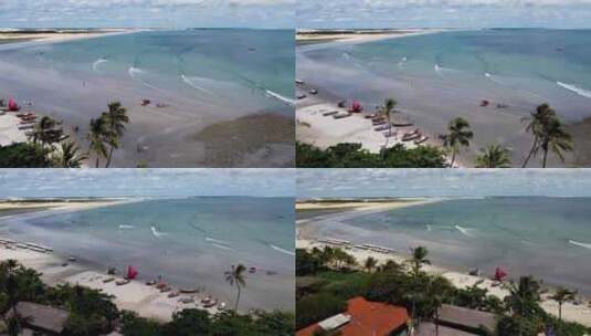 海滩上的潮水高清在线视频素材下载