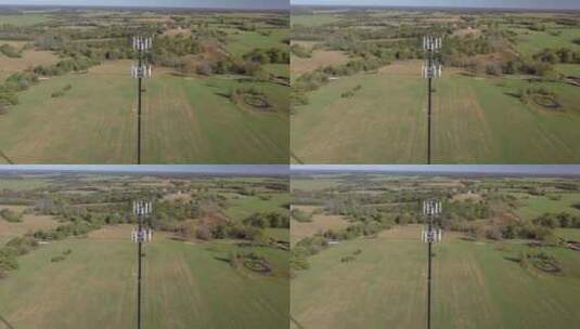 偏远地区的农村手机塔，5G技术更新需要aer的库存视频高清在线视频素材下载