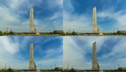 地震纪念园纪念碑高清在线视频素材下载