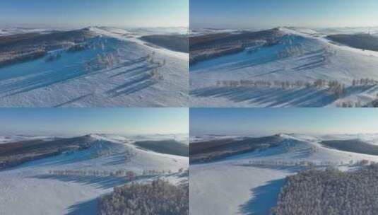 大兴安岭丘陵山地寒冬雪景高清在线视频素材下载