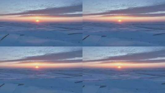 呼伦贝尔农垦垦区冬季雪景风光高清在线视频素材下载